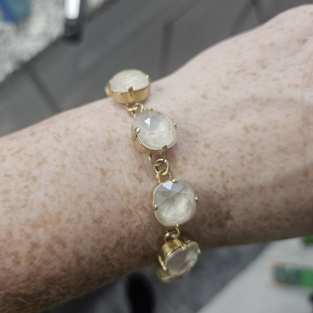 Victoria Lynn Gold Bracelet with Cream Accents